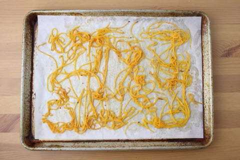 Carb-Wise: Ground Beef & Leafy Greens Ragu - Step #2 Roast the squash noodles