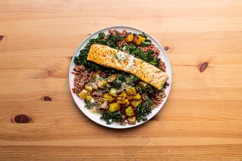 Oven-Baked Salmon with Dilled Beurre Nantais - Step #6 Plate your dish