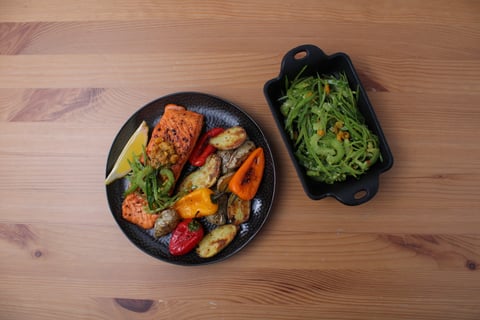 L’Artisan: Steelhead Trout with Zingy String Pea Salad - Step #5 Dresser les plats