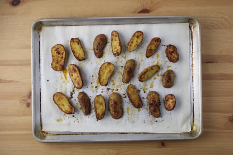 Seared Filets Mignons with Porcini Butter - Step #1 Roast the potatoes
