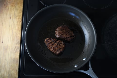 Seared Filets Mignons with Porcini Butter - Step #3 Cook the filets mignons