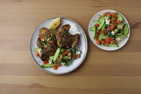 Greek-Style Chicken Thighs with Charred Lemon - Step #5 Plate your dish