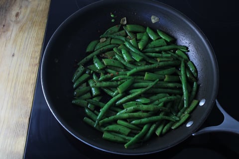 L’Artisan: Strip Loin Steak & Charred Scallion-Walnut Salsa - Step #5 Sauté the vegetables