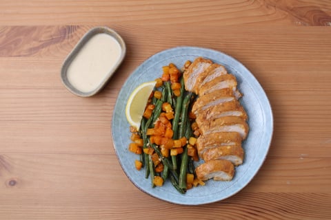 Protein Swap | West African-Inspired Peanut Chicken Thighs - Step #5 Plate your dish