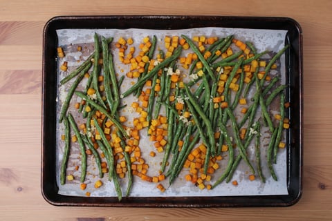 Protein Swap | West African-Inspired Peanut Chicken Thighs - Step #1 Roast the vegetables