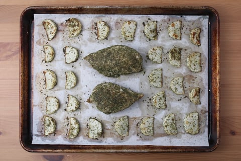 Carb-Wise: Greek-Spiced Lemon & Chicken Traybake - Step #2 Start the traybake