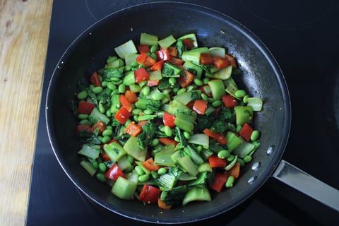 Orange & Carrot Butter Shrimp - Step #3 Sauté the vegetables