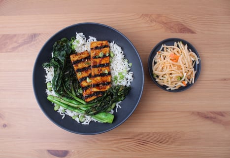 Spicy BBQ Tofu & Asian Green Bowls - Step #6 Plate your dish