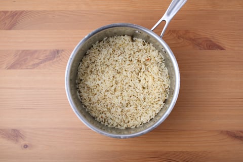 Romanian-Style Chicken in Tangy Cream Sauce - Step #1 Cook the rice