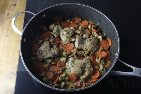 Romanian-Style Chicken in Tangy Cream Sauce - Step #5 Make the sauce & finish the chicken