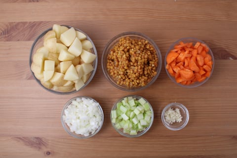 Goodfood Travels: Spain's Smoky Chorizo & Lentil Stew - Step #2 Mise en place