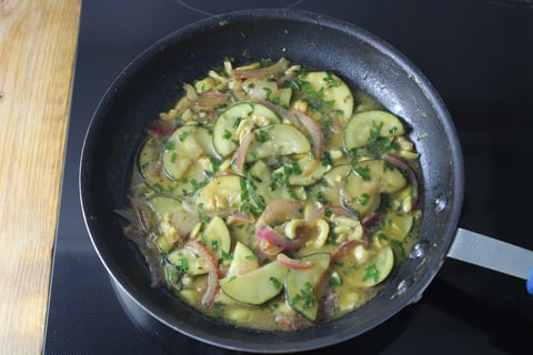 Seared Chicken with Sumac, Lemon & Olives - Step #4 Make the pan sauce