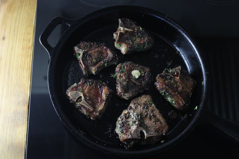 Goodfood & Chef: Moroccan Lamb Chops - Step #4 Cook the lamb
