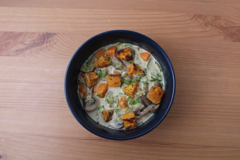 Creamy Mushroom, Leek & Sweet Potato Chowder - Step #5 Terminer et servir