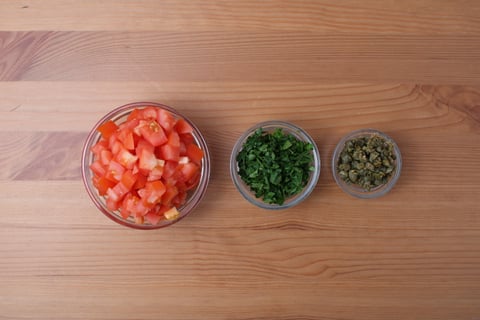 Spiced Chicken Breasts with Tomato-Caper Salsa - Step #3 Mise en place