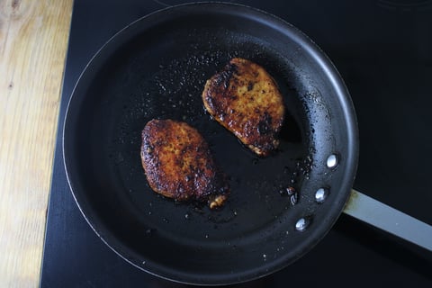 Spiced Pork Chops with Lacinato Kale - Step #3 Cook the pork
