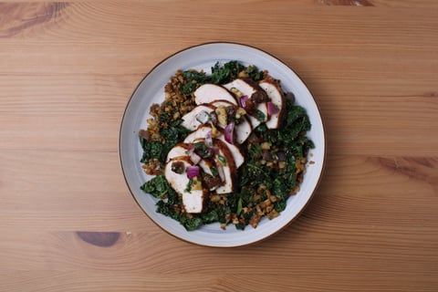 Middle Eastern Chicken with Date Relish - Step #6 Finish the tabbouleh & serve