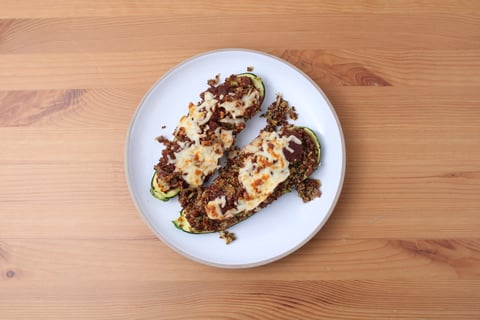 Quinoa-Stuffed Zucchini Boats - Step #6 Plate your dish