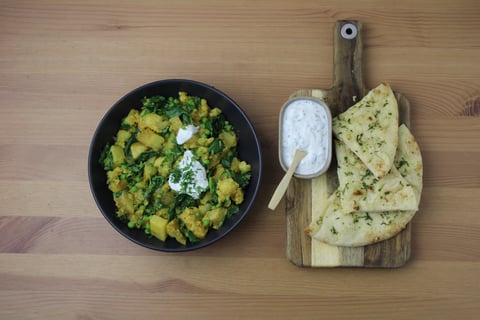 Mellow Yellow Cauliflower & Potato Curry - Step #5 Plate your dish