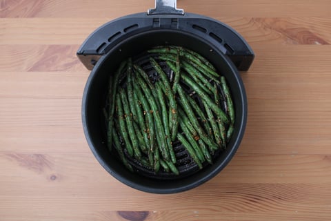 Orange-Almond Salmon - Step #3 Fry the green beans