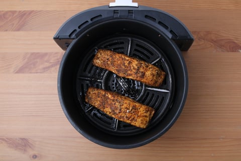 Orange-Almond Salmon - Step #5 Fry the salmon