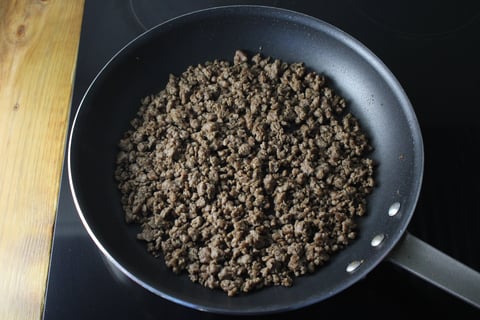 Impossible™ Beef Japanese Donburi - Step #3 Cook the crumbled patties