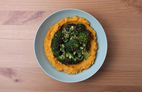 Protein Boost | Roasted Broccoli with Tofu & Spicy Sunflower Seed Chimichurri - Step #5 Plate your dish