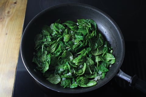 Creamy Tortellini Florentine - Step #1 Sauté the spinach