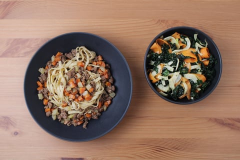 Springtime White Bolognese with Bison & Fresh Linguine - Step #5 Mélanger les pâtes et servir