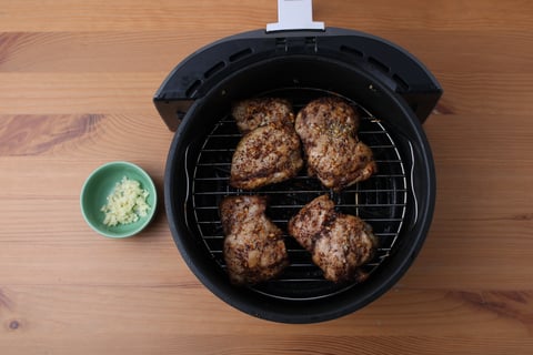 Quick Chicken Thigh Shawarma Platter - Step #1 Fry the chicken