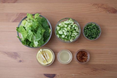 Quick Chicken Thigh Shawarma Platter - Step #2 Mise en place