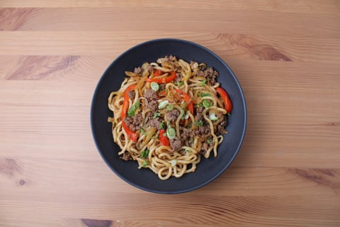 10-Minute Ground Beef Ramen Noodles - Step #5 Plate your dish