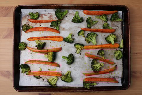 Steaks with Toasted Walnut Gremolata - Step #3 Finish the vegetables