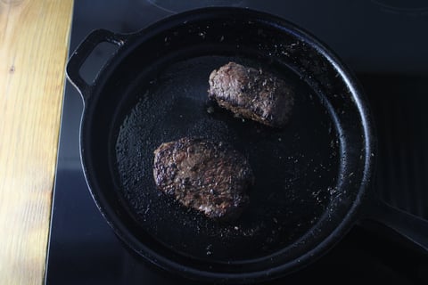 Steaks with Toasted Walnut Gremolata - Step #4 Cook the steaks