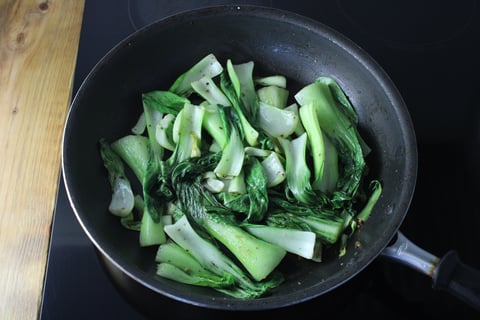 Indonesian Gado Gado Bowls with Impossible™ Beef - Step #5 Cook the bok choy