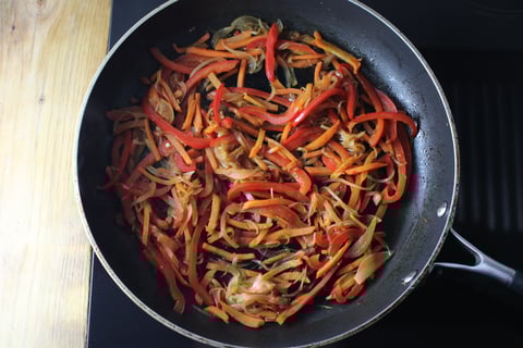 No Roll Egg Roll Bowls - Step #3 Sauté the vegetables