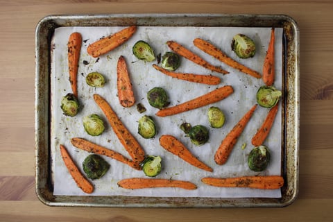 Meyer Lemon Chicken with Zesty Vegetables - Step #1 Roast the vegetables