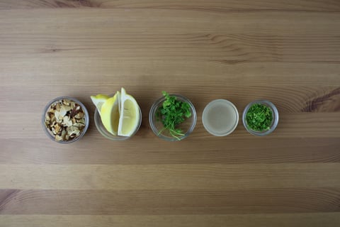 Meyer Lemon Chicken with Zesty Vegetables - Step #4 Mise en place & toast the almonds