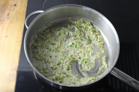 Fresh Gemelli, Leeks & String Peas - Step #3 Make the sauce