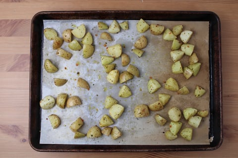 Scandi Beef Meatball Traybake - Step #2 Start the vegetables