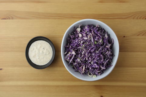 Fully Loaded Mexican-Style Sweet Potatoes - Step #4 Make the zingy crema & slaw
