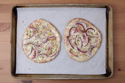 Protein Swap | Quick Impossible™ Beef & Mascarpone Flatbreads - Step #2 Assemble & bake the flatbreads