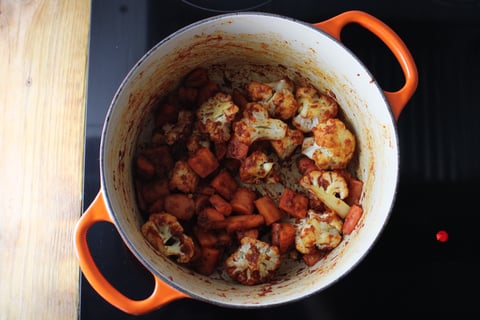 Spice-Rubbed Shrimp - Step #2 Start the curry
