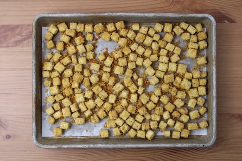 Goodfood x PlantYou: Marry Me Tofu Farfalle - Step #2 Préparer et cuire le tofu