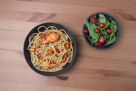L’Artisan: Poached Lobster & Confit Cherry Tomato Pasta - Step #5 Combine the pasta & serve
