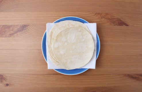 Quick Ground Beef Tacos with Spicy Salsa Verde - Step #4 Warm the tortillas
