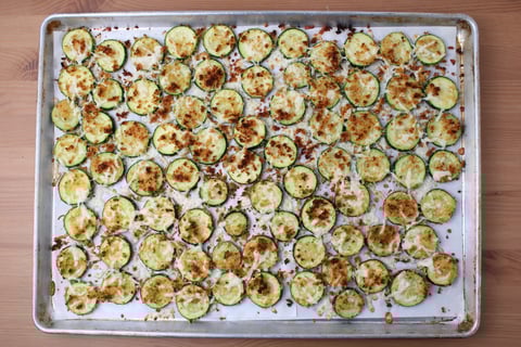 Tomato & Basil Bucatini - Step #2 Faire les zucchinis croustillants