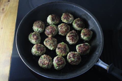 Swedish Pork & Pea Meatballs - Step #4 Prepare & cook the meatballs