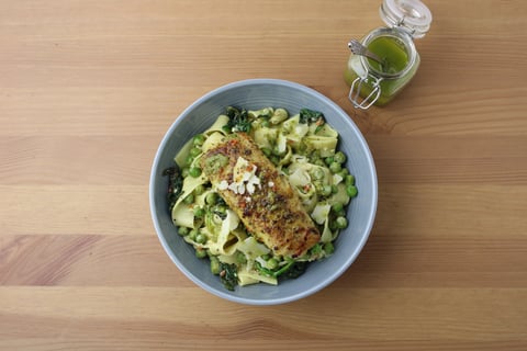 Golden Cod over Fresh Tagliatelle - Step #5 Finish & serve