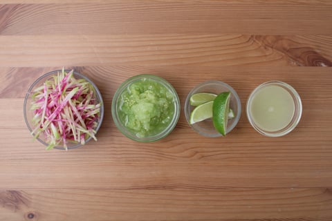 Smoky Salmon with Tomatillo Guacamole - Step #1 Mise en place
